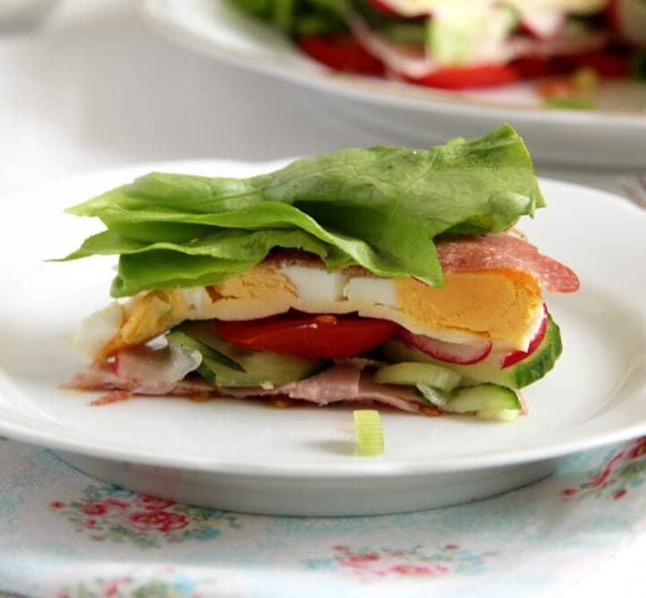 salad cake with ham and cheese