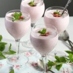pinterest image with title strawberry foam.