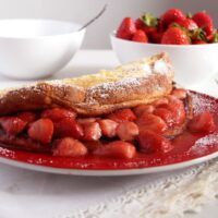 Oven Pancakes with Strawberry Sauce