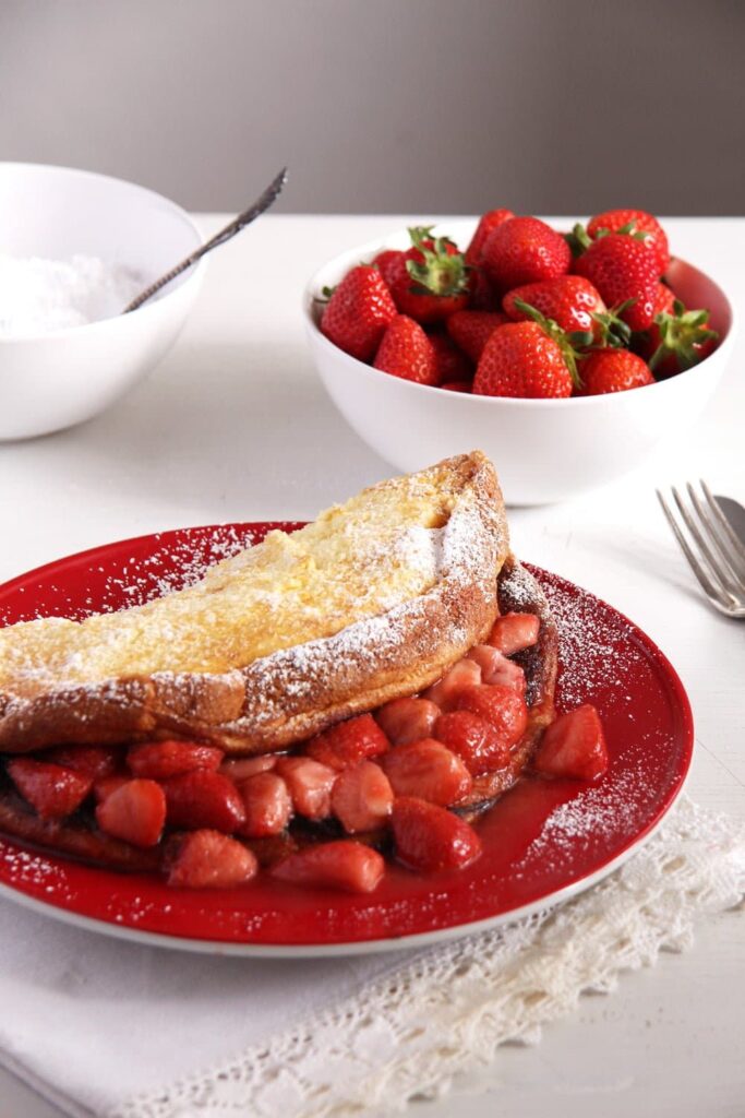 Oven Pancakes with Strawberry Sauce