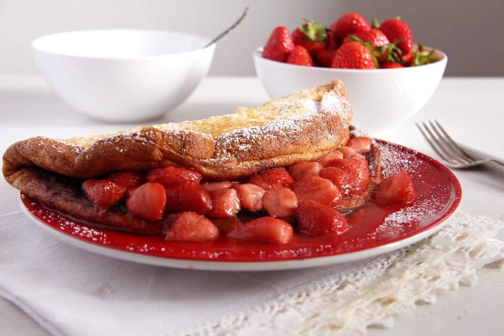 Oven Pancakes with Strawberry Sauce