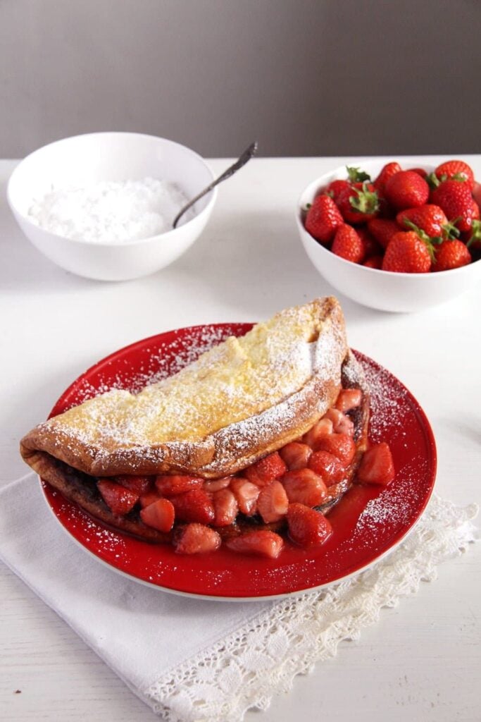 Oven Pancakes with Strawberry Sauce