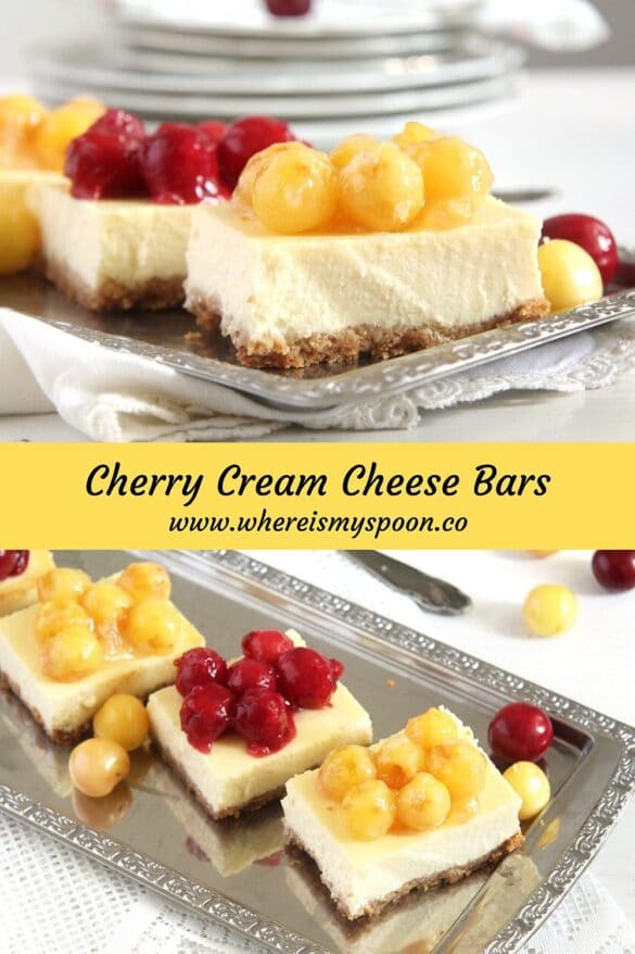 Cherry Cream Cheese Bars (with Fresh Cherry Topping)