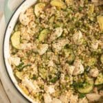 pin image with the title chicken couscous.