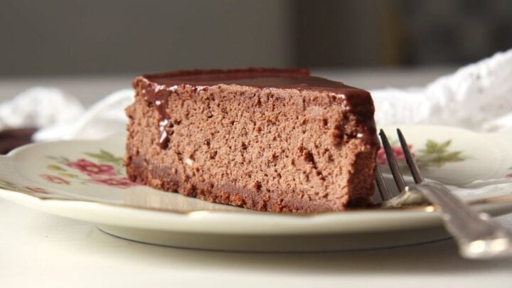 slice of double chocolate cheesecake