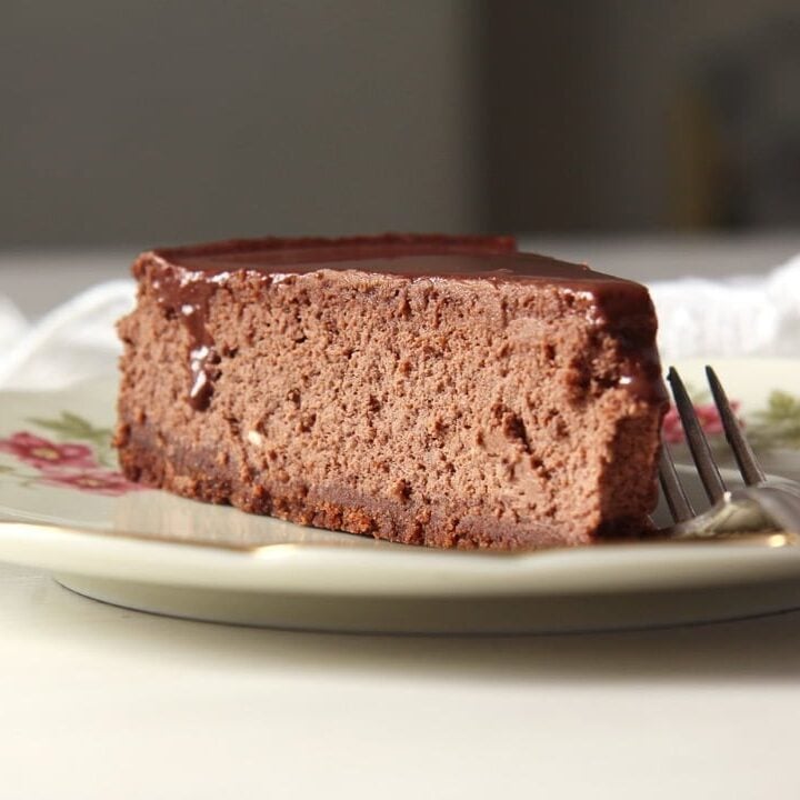 slice of double chocolate cheesecake