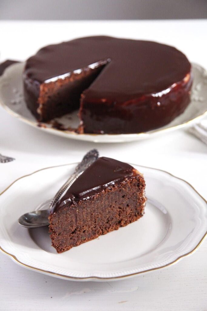 Mirror Glaze Chocolate Zucchini Cake