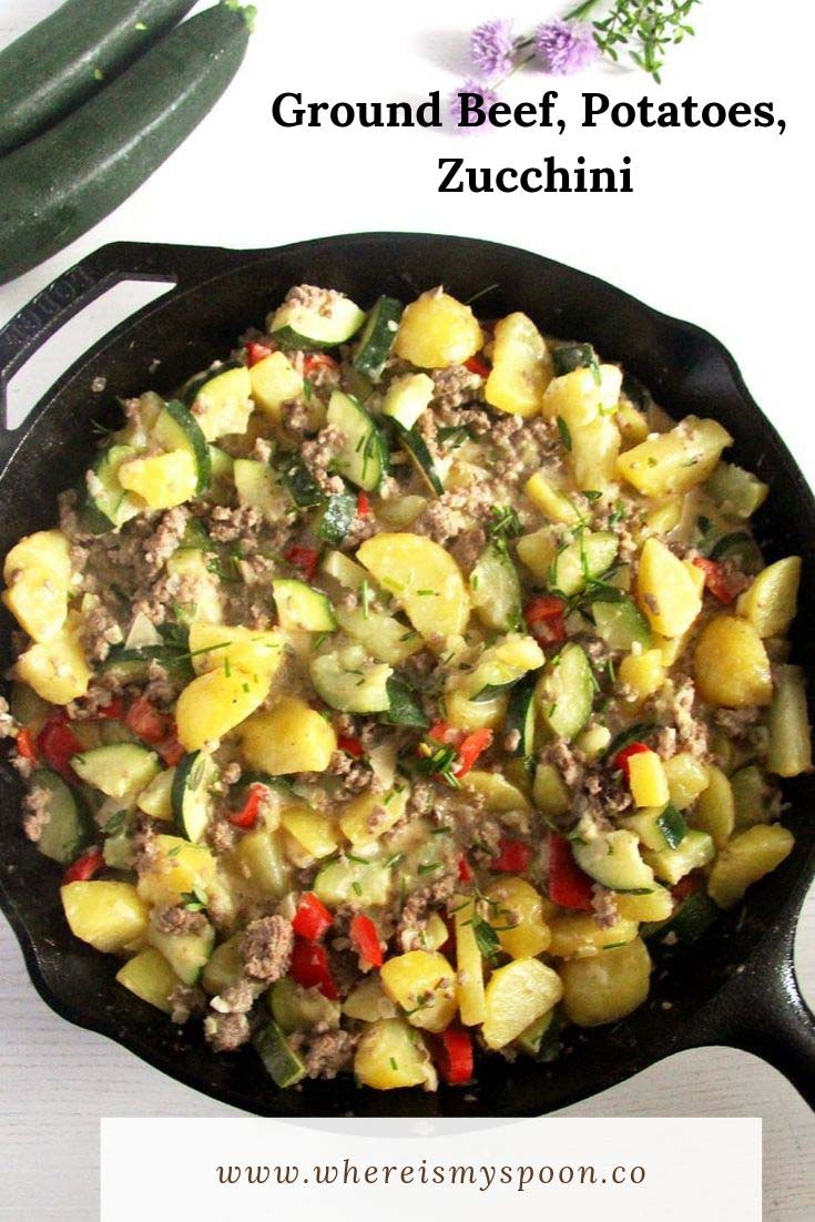 Ground Beef Zucchini and Potato Skillet Where Is My Spoon
