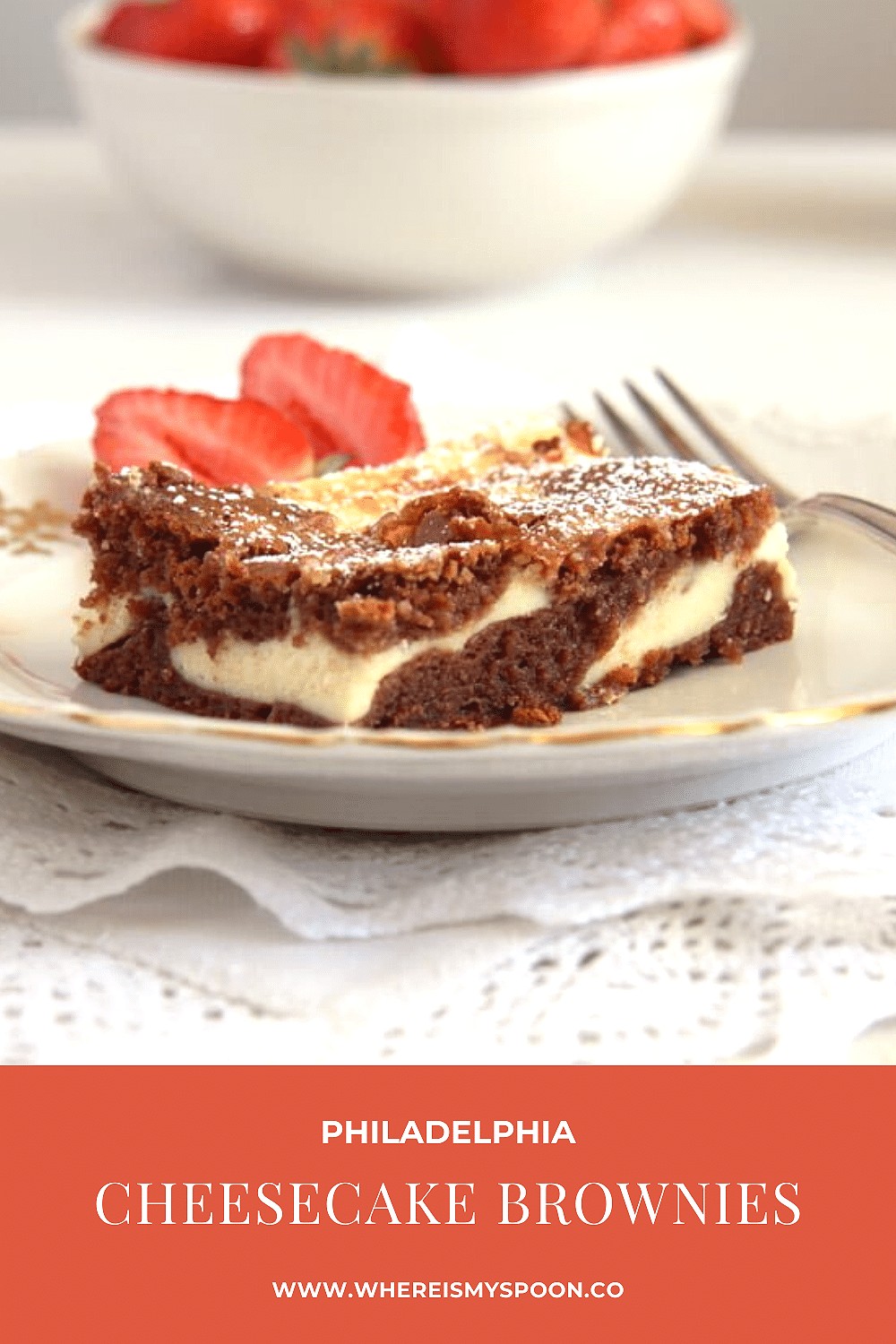 Philadelphia Cream Cheese Brownies (Cheesecake Marbled Brownies)