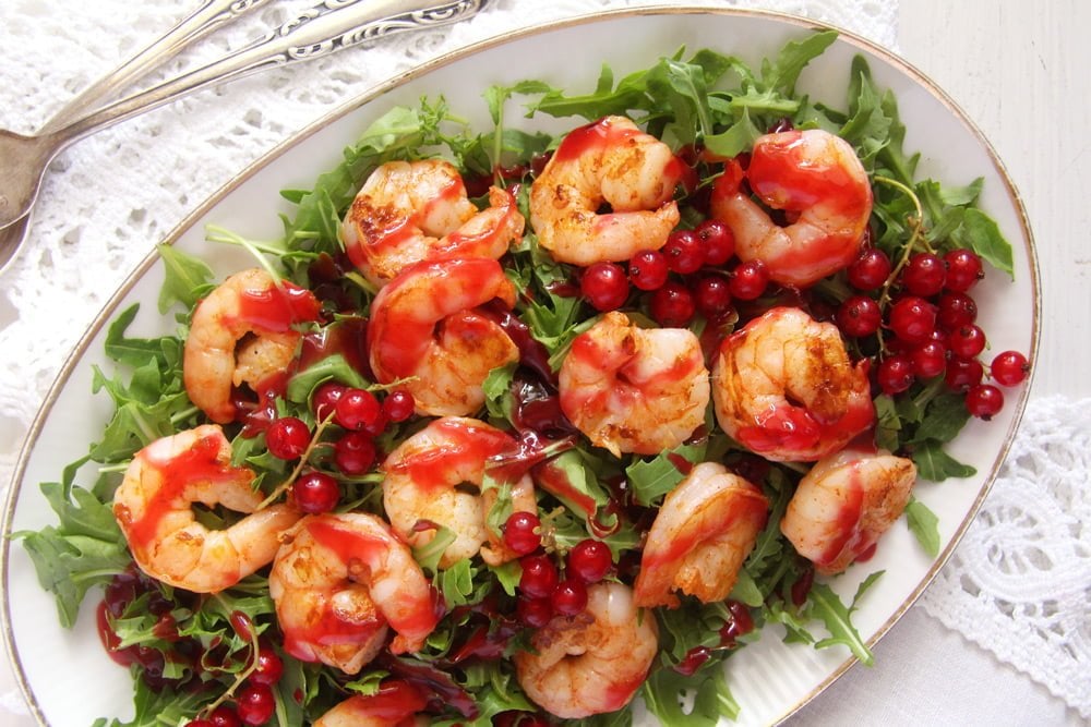 Tiger Prawns with Red Currant Sauce