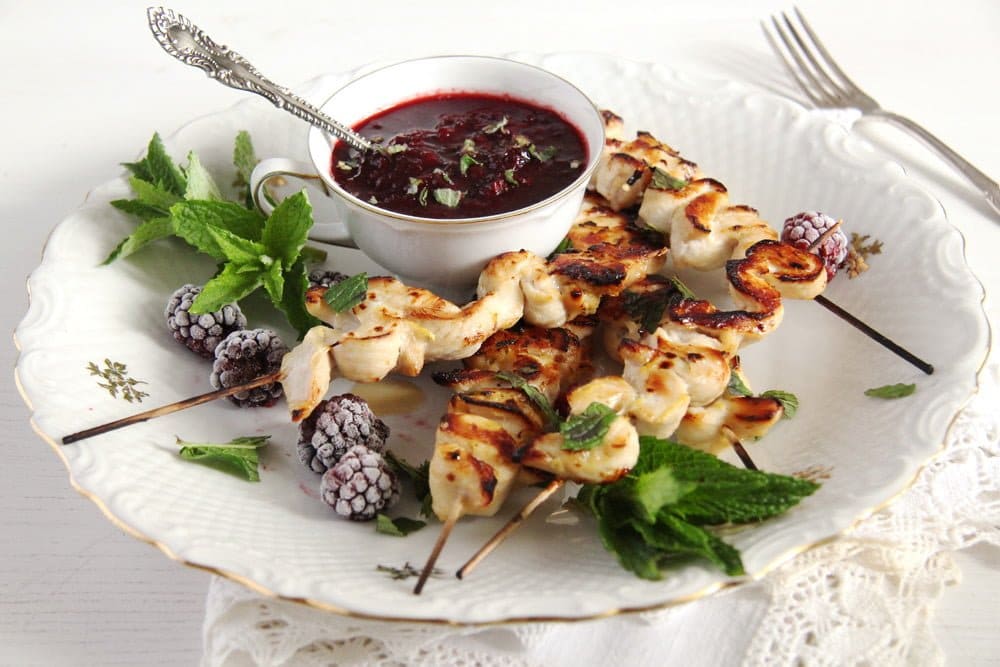 Blackberry Chicken Skewers