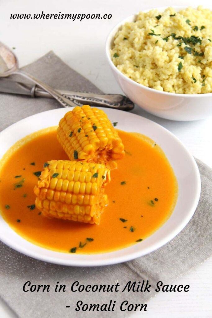 corn in coconut milk turmeric sauce