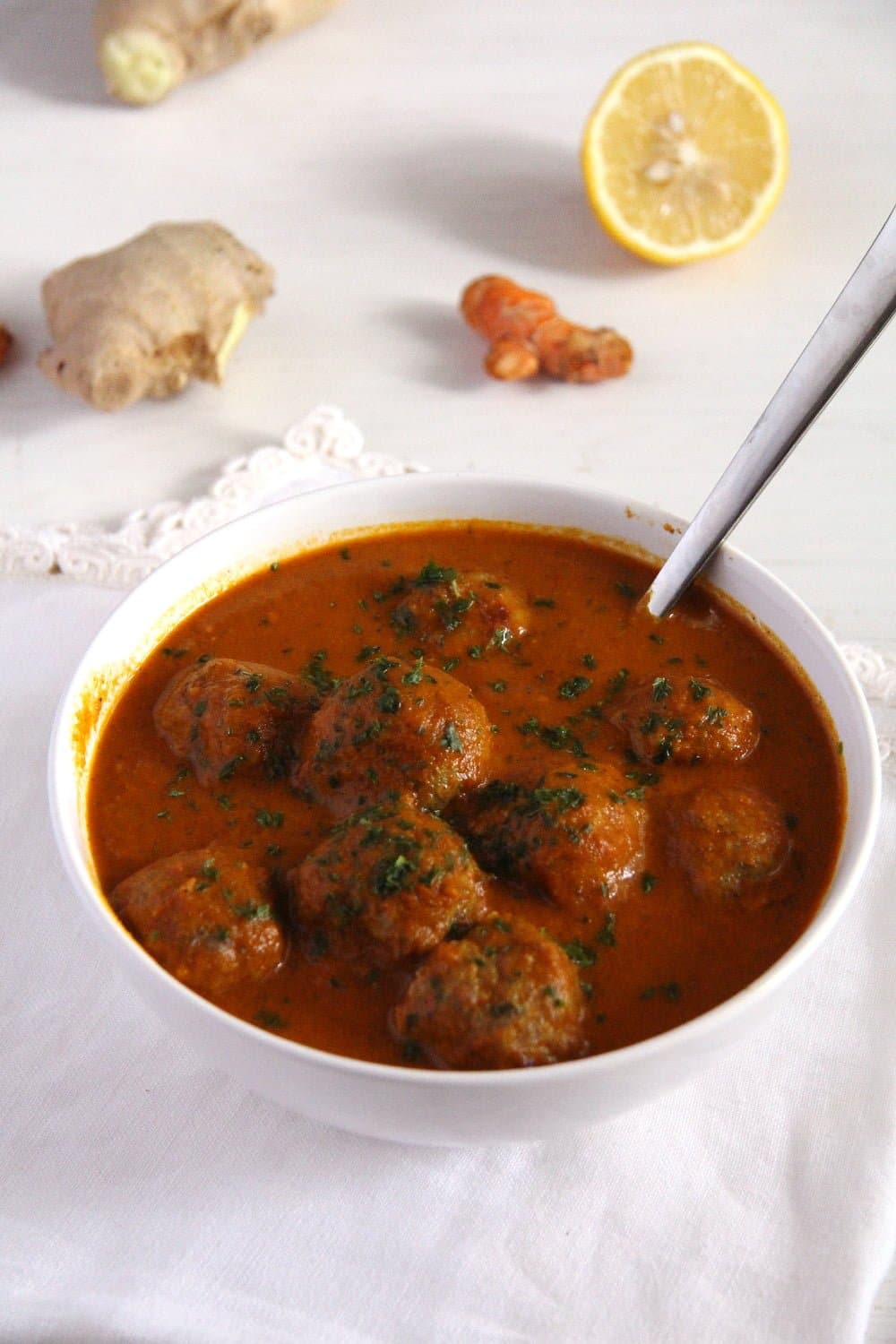 Turkey Meatballs in Turmeric Sauce