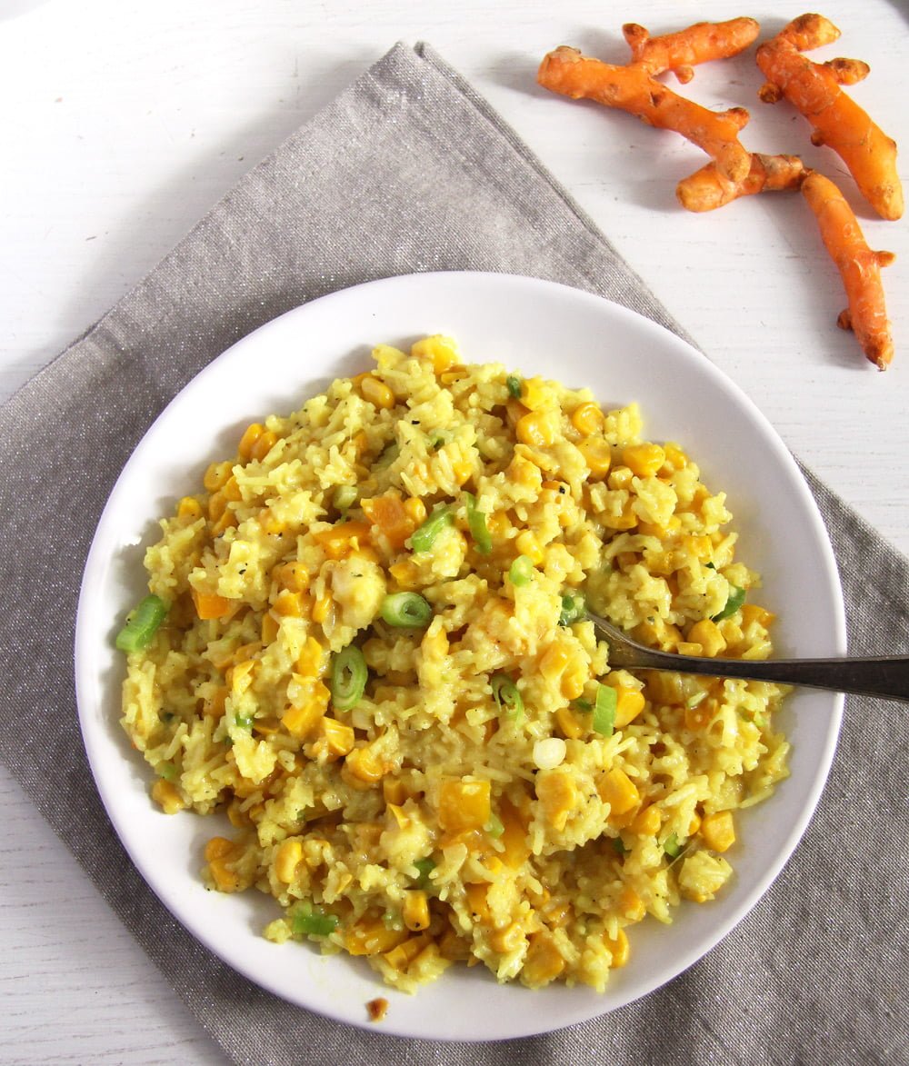 Cheesy Turmeric Rice Dish Cheesy Turmeric Rice