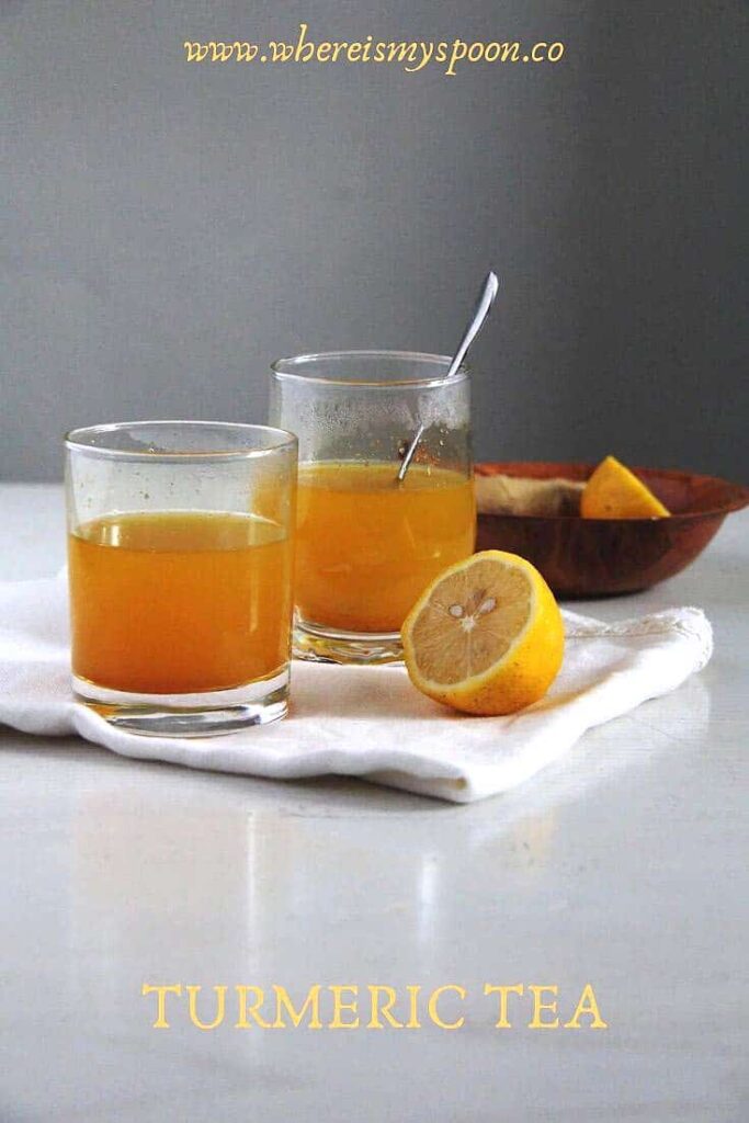 ginger turmeric tea in cups