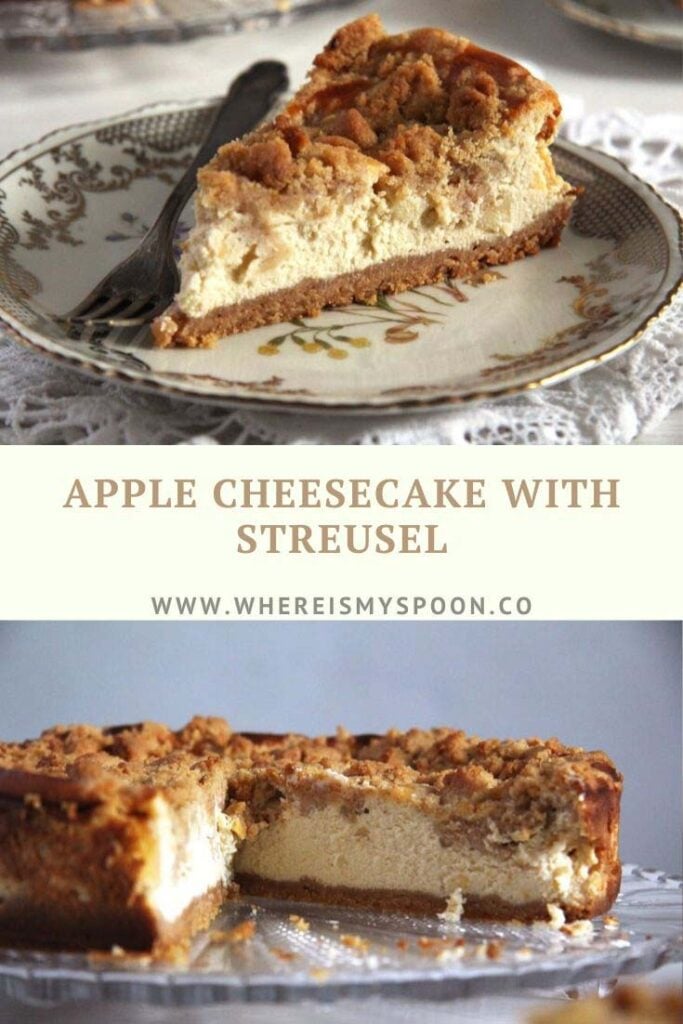 apple cheesecake with streusel
