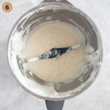 creamy apple cheesecake filling in the food processor.