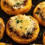 pinterest image with the title butternut squash slices.