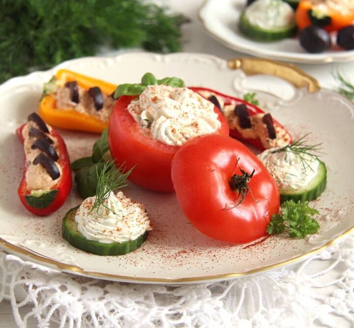 romanian appetizers with cream cheese stuffed vegetables