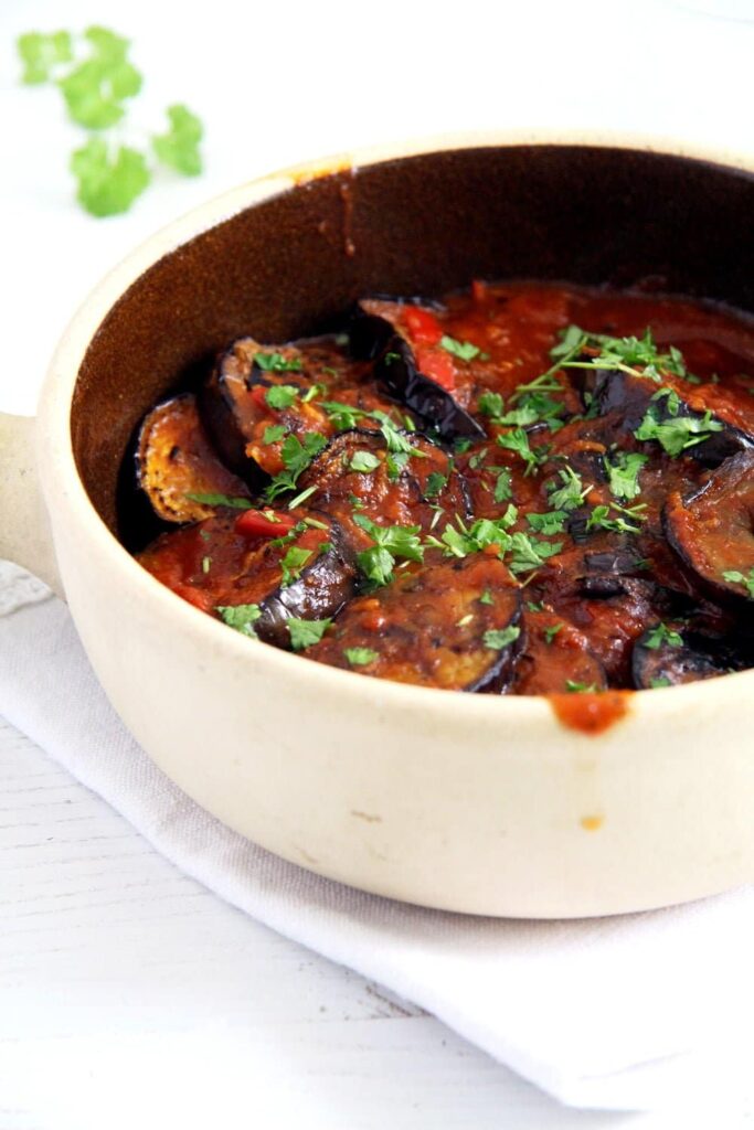 eggplant stew in tomato sauce