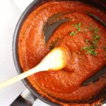 tomato sauce marinara style in a saucepan