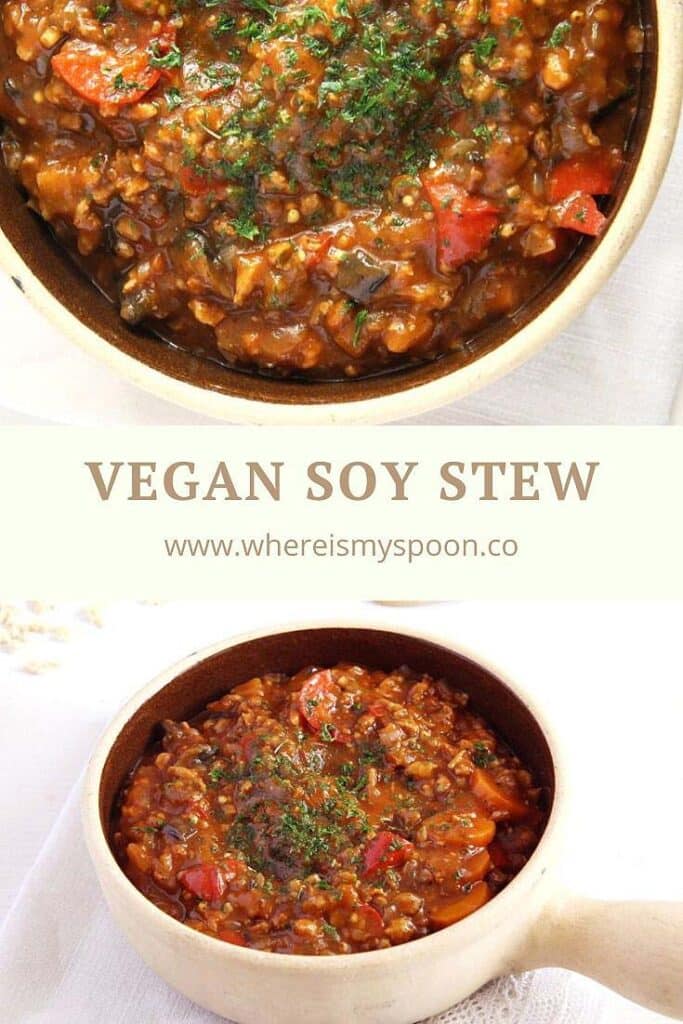vegan soy stew with vegetables