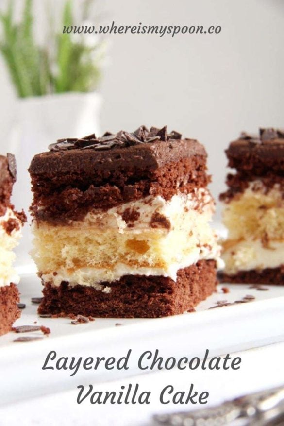 Layered Chocolate Vanilla Cake