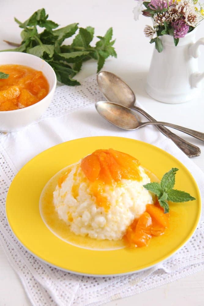 Rice Pudding with Apricot Sauce