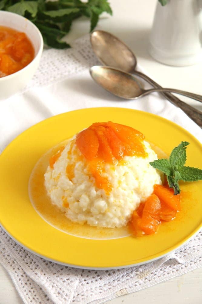 Rice Pudding with Apricot Sauce