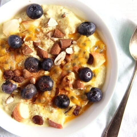 muesli breakfast with yoghurt and turmeric