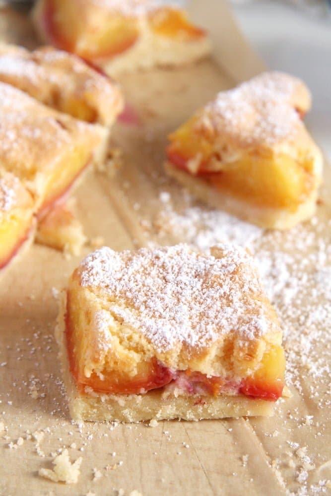 slices of summer cake on baking paper