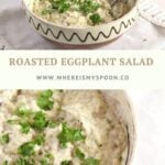 pinterest image for eggplant salad.