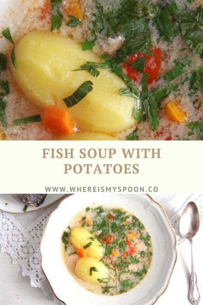 potato fish soup on the table