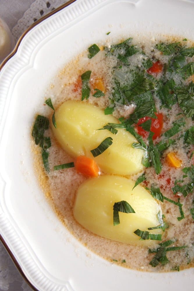 sweet water fish soup with potatoes