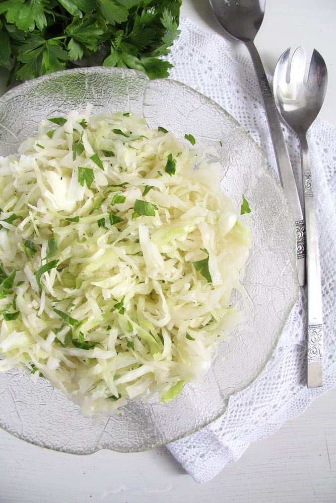 bowl with cabbage salad