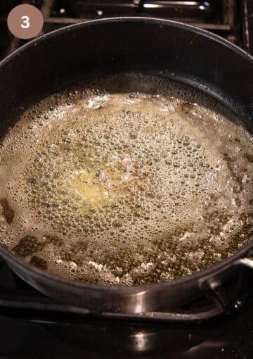 melting butter in a saucepan.