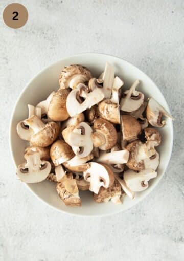 chopped mushrooms in a bowl.