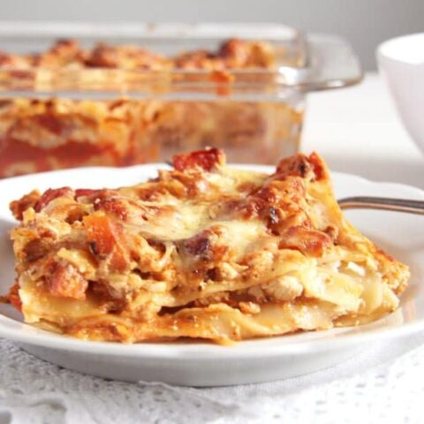 Leftover Turkey Lasagna (with Cottage and Cream Cheese)