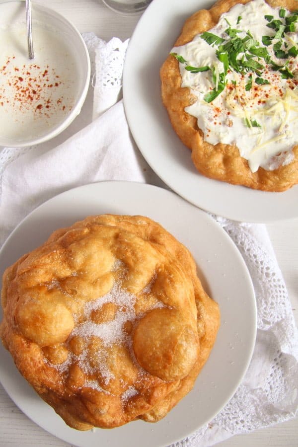 langos recipe with sugar and with garlic cream