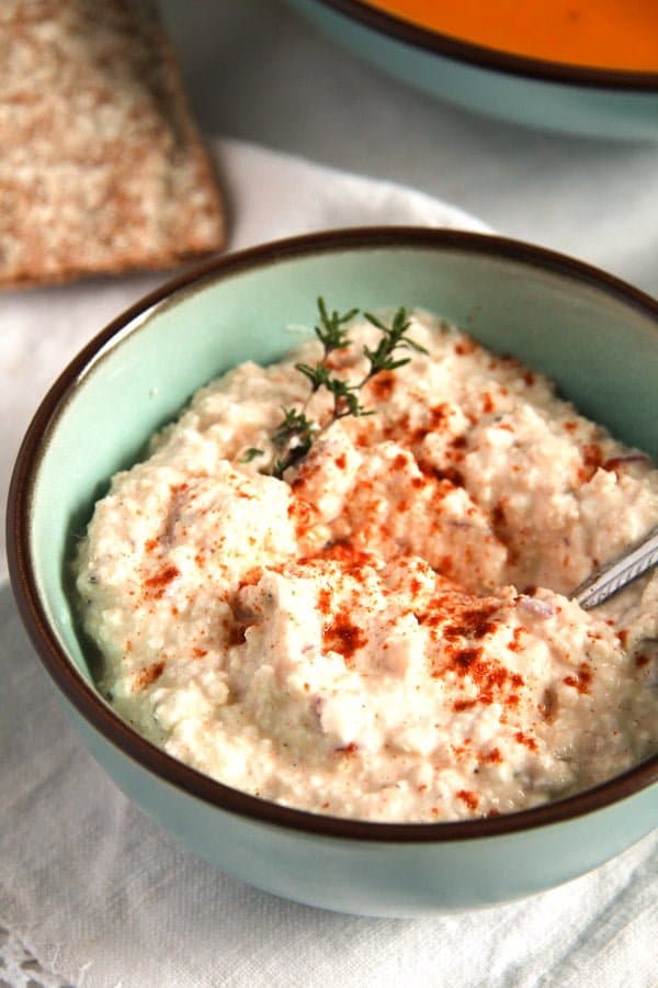 Hungarian Dip or Spread with Feta, Paprika and Caraway Seeds