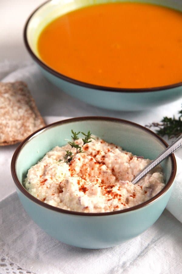 Hungarian Dip or Spread with Feta, Paprika and Caraway Seeds