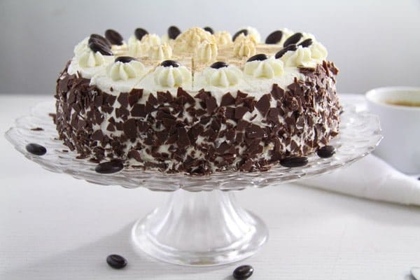 Cappuccino Whiskey Cake with Cream Cheese Filling