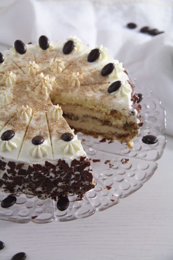 Cappuccino Cake with Whiskey (Cream Cheese Filling)
