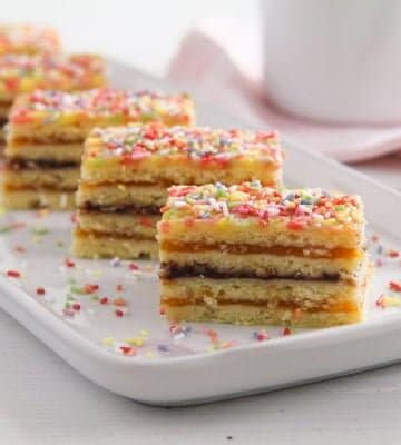 romanian harlequin cake layered with jam