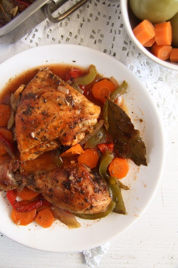 roasted chicken and vegetables