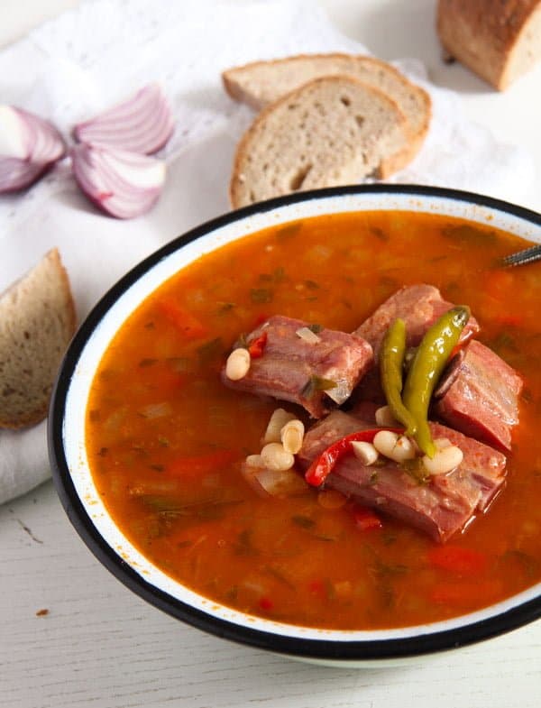 White Bean Soup with Smoked Spare Ribs and Tarragon