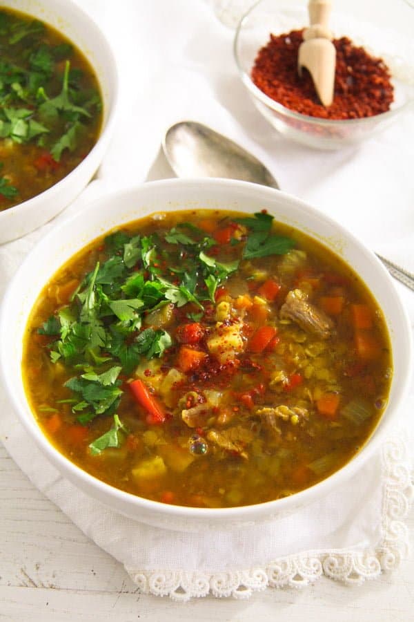 Beef Bone Soup with Lentils