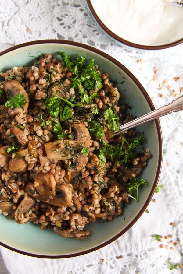 Roasted Buckwheat with Mushrooms and Onions – Polish Kasha