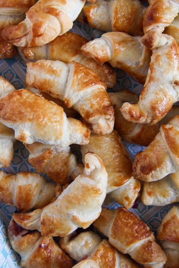 Easy Rose Jam Filled Puff Pastry Croissants