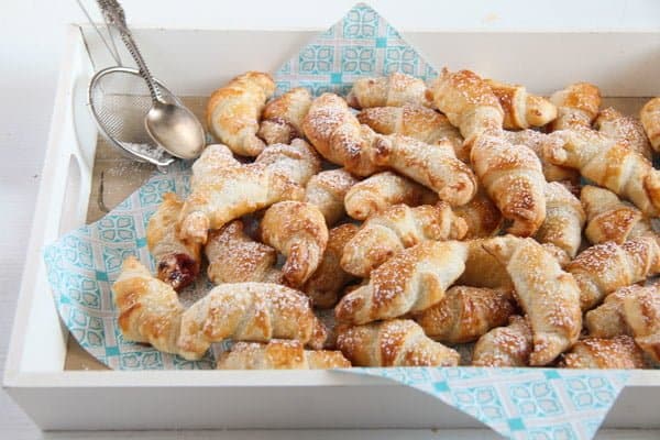 Easy Rose Jam Filled Puff Pastry Croissants